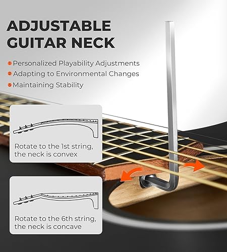 Miniatura 7 de Vangoa Guitarra acústica negra para principiantes adultos adolescentes tamaño completo kit de iniciación de guitarra acústica de 41 pulgadas Negro,