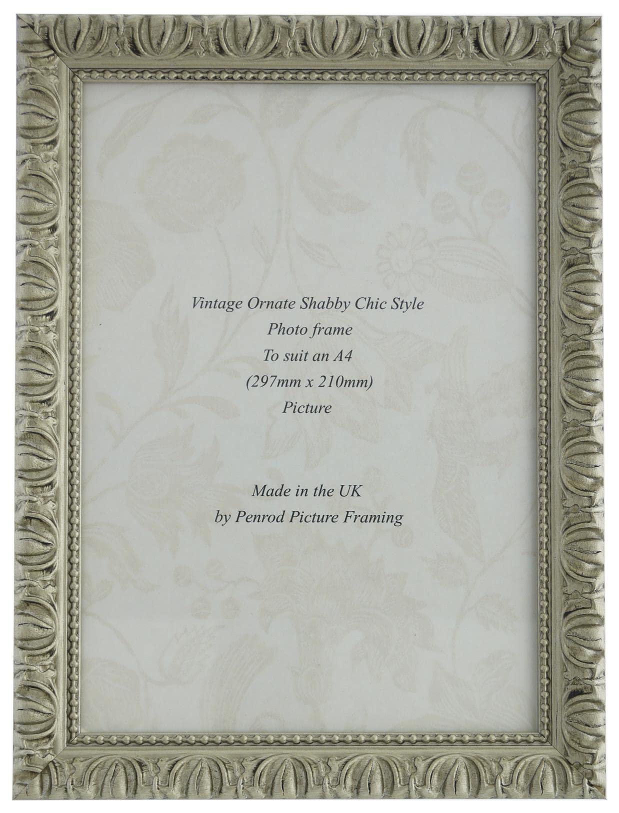 Giselle Hand Made Antique Silver Shabby Chic Ornate Vintage Photo Frame for an A4 (297mmx210mm) Photo