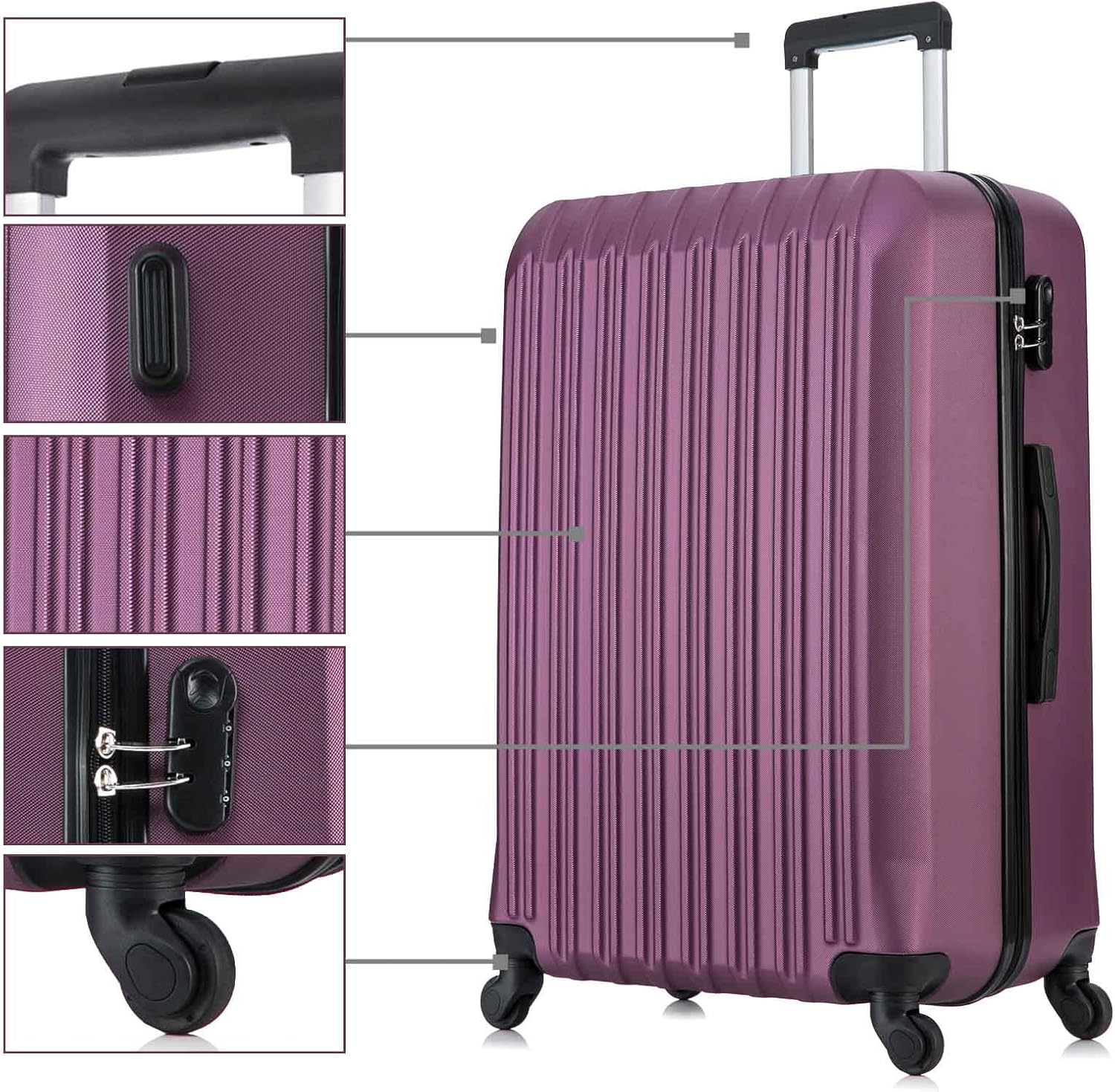 Review Apelila 4 piece spinner luggage set luggage sets hardside with