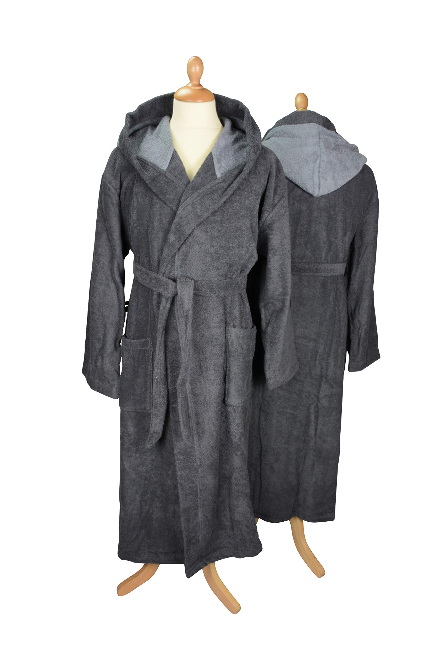 A&R Towels & Bathrobes ARTG Robezz® - Accappatoio con cappuccio, in spugna, misura XXL, grafite/antracite