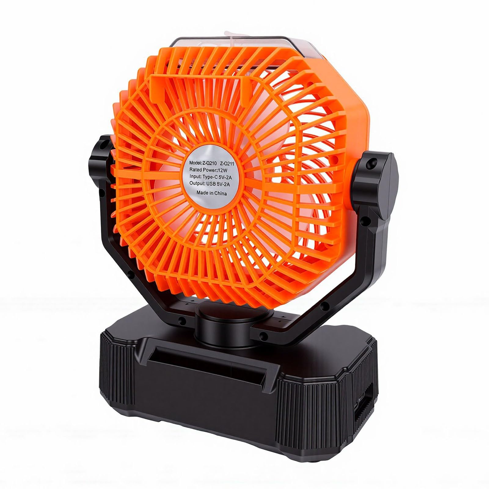 Ventilatore Nebulizzatore da Campeggio 10000mAh Ventilatore Oscillante Automatico Alimentato a Batteria con Luce LED, 8 velocità e Timer 1-8H per Ufficio da Viaggio in Giardino