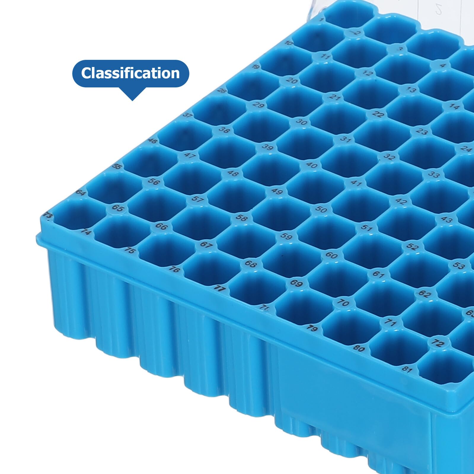 Cabilock Porta Provette in Plastica Blu 81 Pozzetti 1.8ml 2.0ml Laboratorio