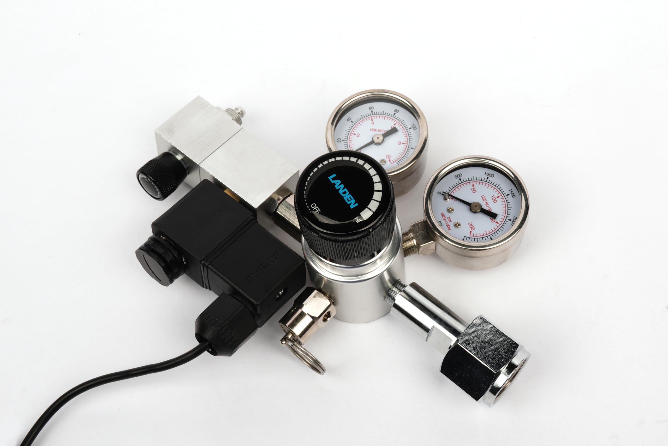 LANDEN AverVita Adv CO2 Regulator, Big Dual Gauges Display, 12V DC Solenoid with Bubble Counter and Check Valve, Safety Assurance, Fits CGA320 CO2 Cylinder Includes CO2 Indicator Solution Kit - image 6