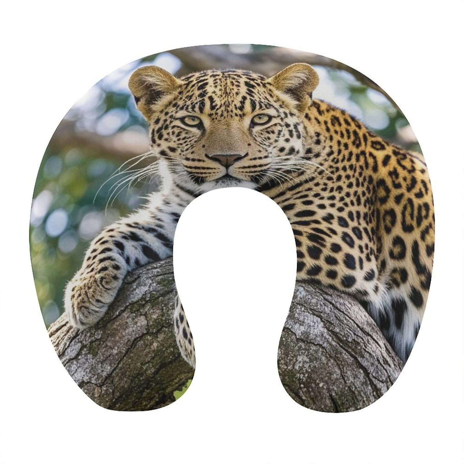 LZQPOEAS Leopard Neck Pillow U Shaped Travel Pillow Comfortable Memory Foam Pillow Portable Neck Support Lightweight Headrest for Airplane Car Home Office Sleeping Traveling