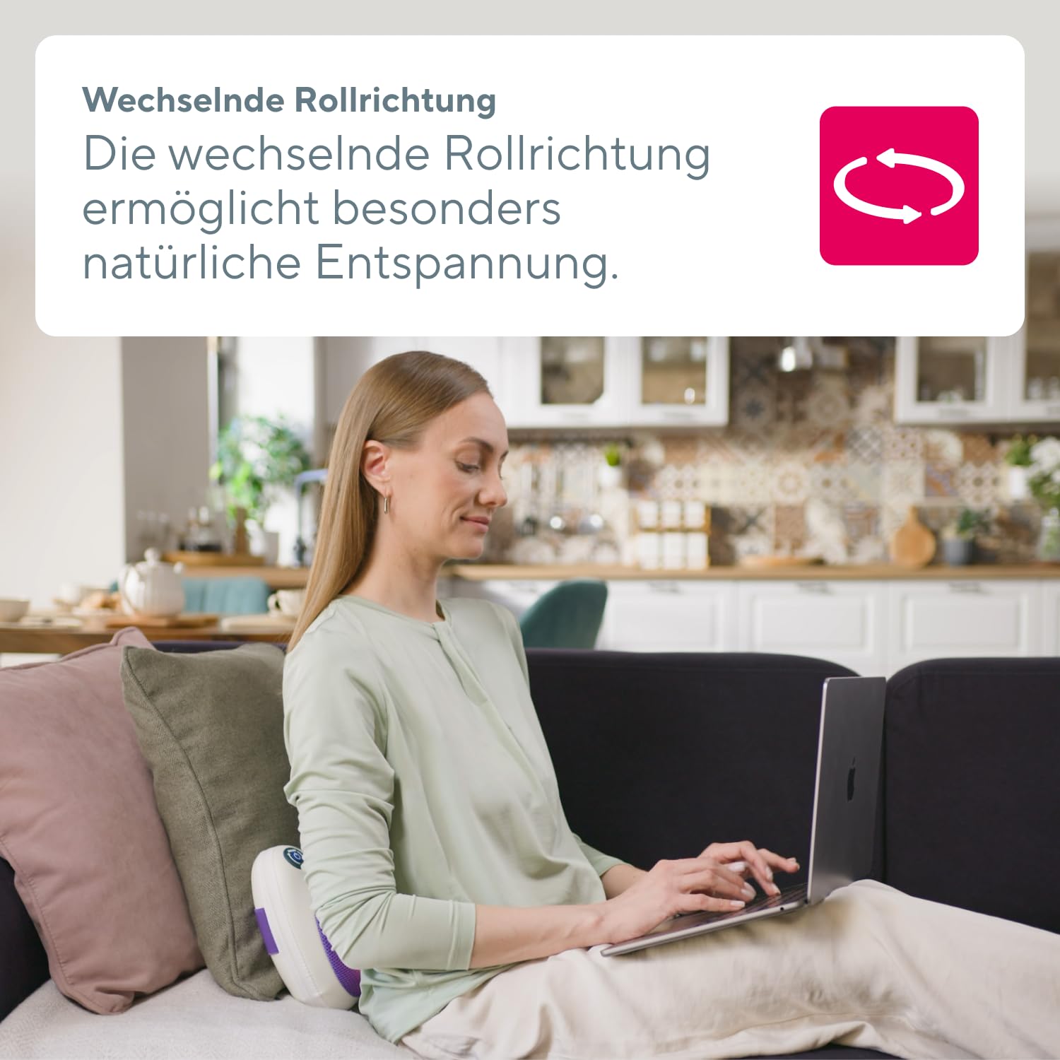 B.Well MED-420 Shiatsu-Massagegerät | Für Nacken, Schultern, Beine & mehr | Schweizer Qualitätsstandards: 3D-Rotationsköpfe mit Infrarot-Wärme, 3 Stufen und praktischer Armschlaufe