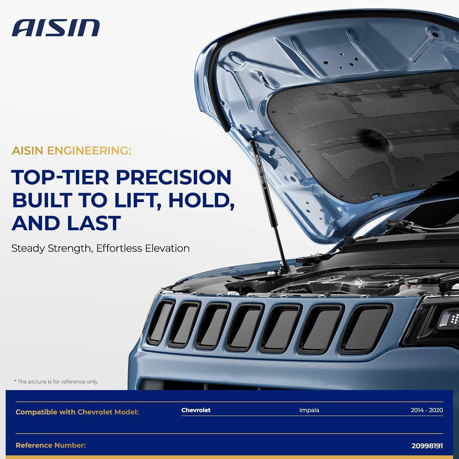 AISIN AFTERMARKET GASGM-00431 Front Hood Lift Support Shock Strut - Compatible with Chevrolet Impala 2014-2020