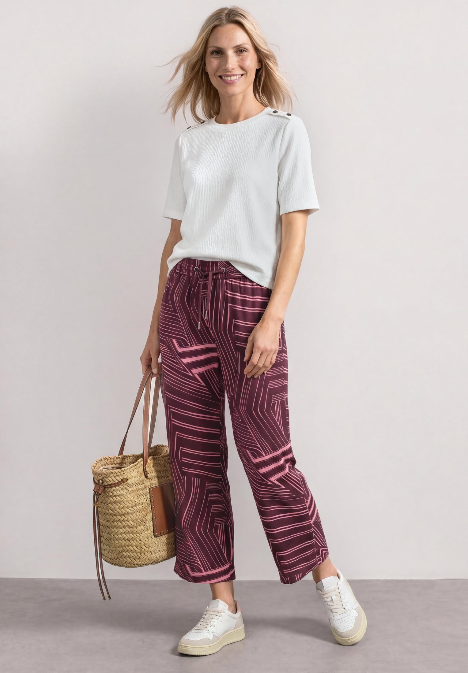 Street One Damen High Waist Culotte mit Muster 3818707