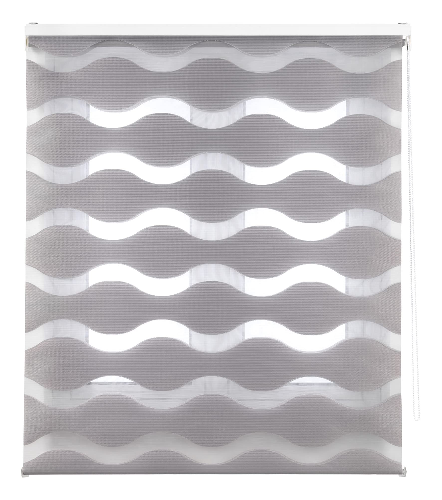 Blindecor Double épaisseur Nuit et jour méditerranéen, Argent, 80 x 180 cm