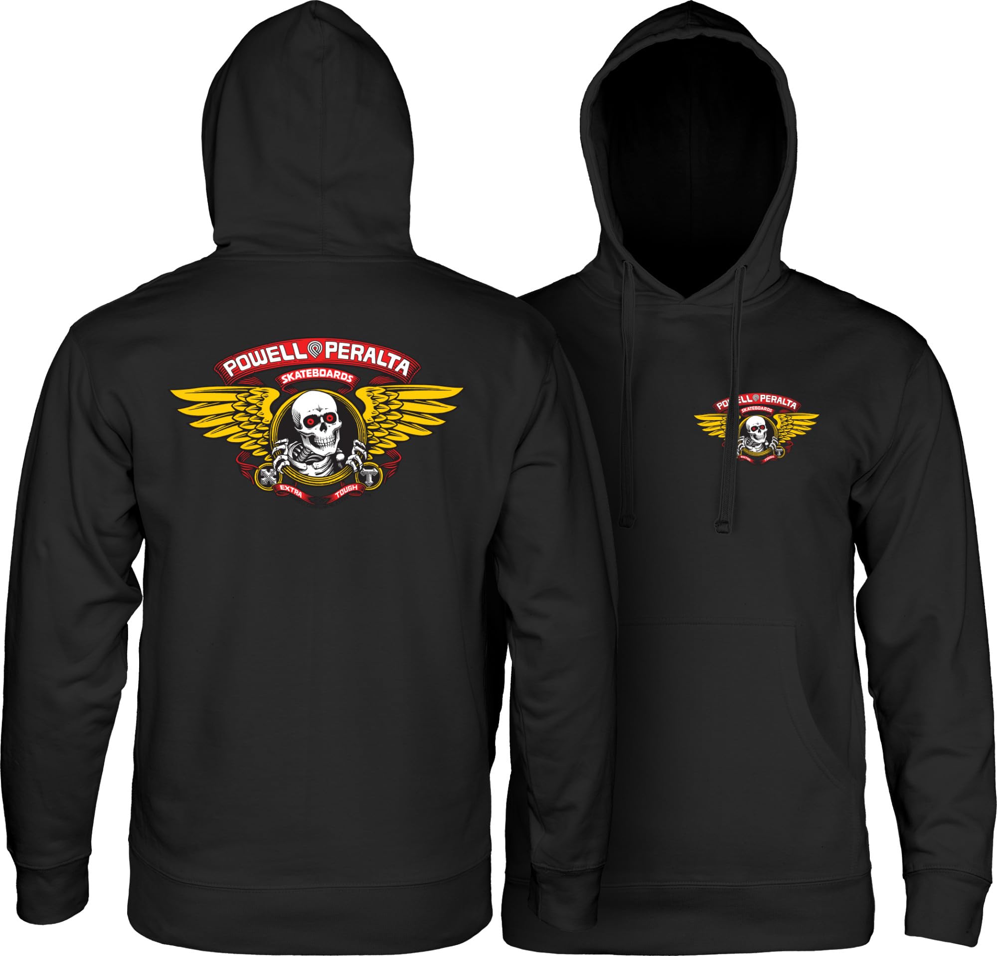 Powell Peralta Winged Ripper Hoody Sweatshirts, Black, Medium