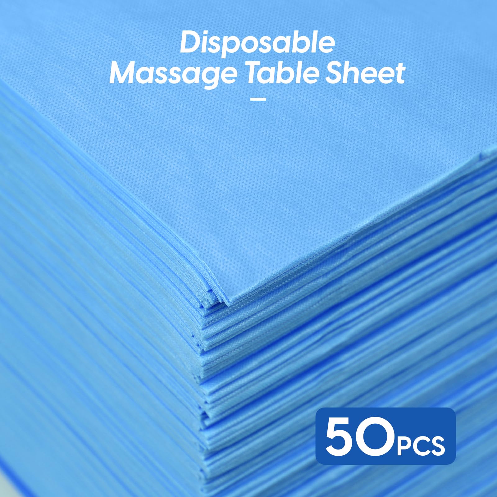GEN'C BÉAUTY 100PCS 31 * 71'' Disposable Bed Sheets Non-Woven Fabric Massage Sheets, Bed Cover Breathable Soft and Confortable for Spa,Salon, Outdoors, Therapy (Blue)