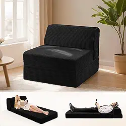 Sofá-cama dobrável com travesseiro, cama de cadeira dobrável de espuma de memória, cadeira conversível com capa lavável, sofá futon para sala de estar/dormitório/uso de hóspedes/escritório em