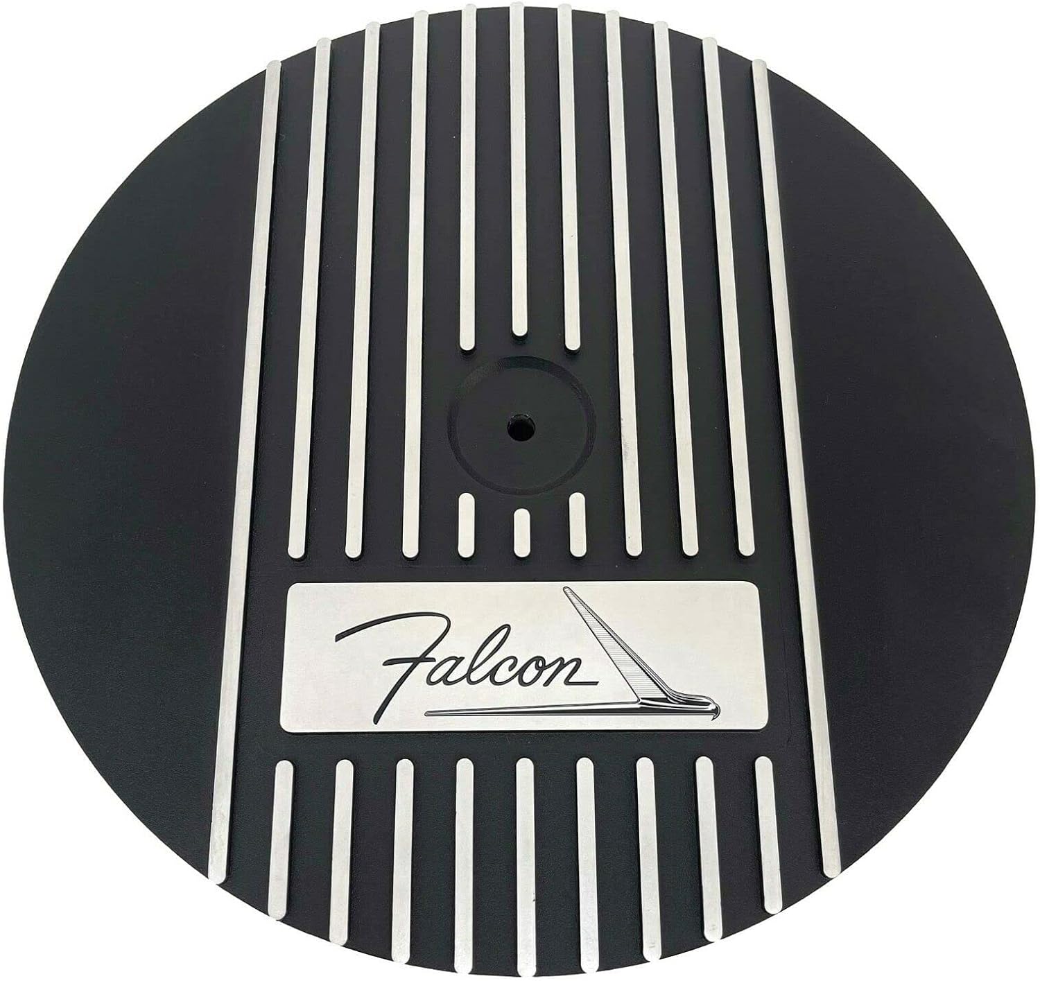 13" Round Falcon Air Cleaner Kit - Black, Finned - Ansen USA