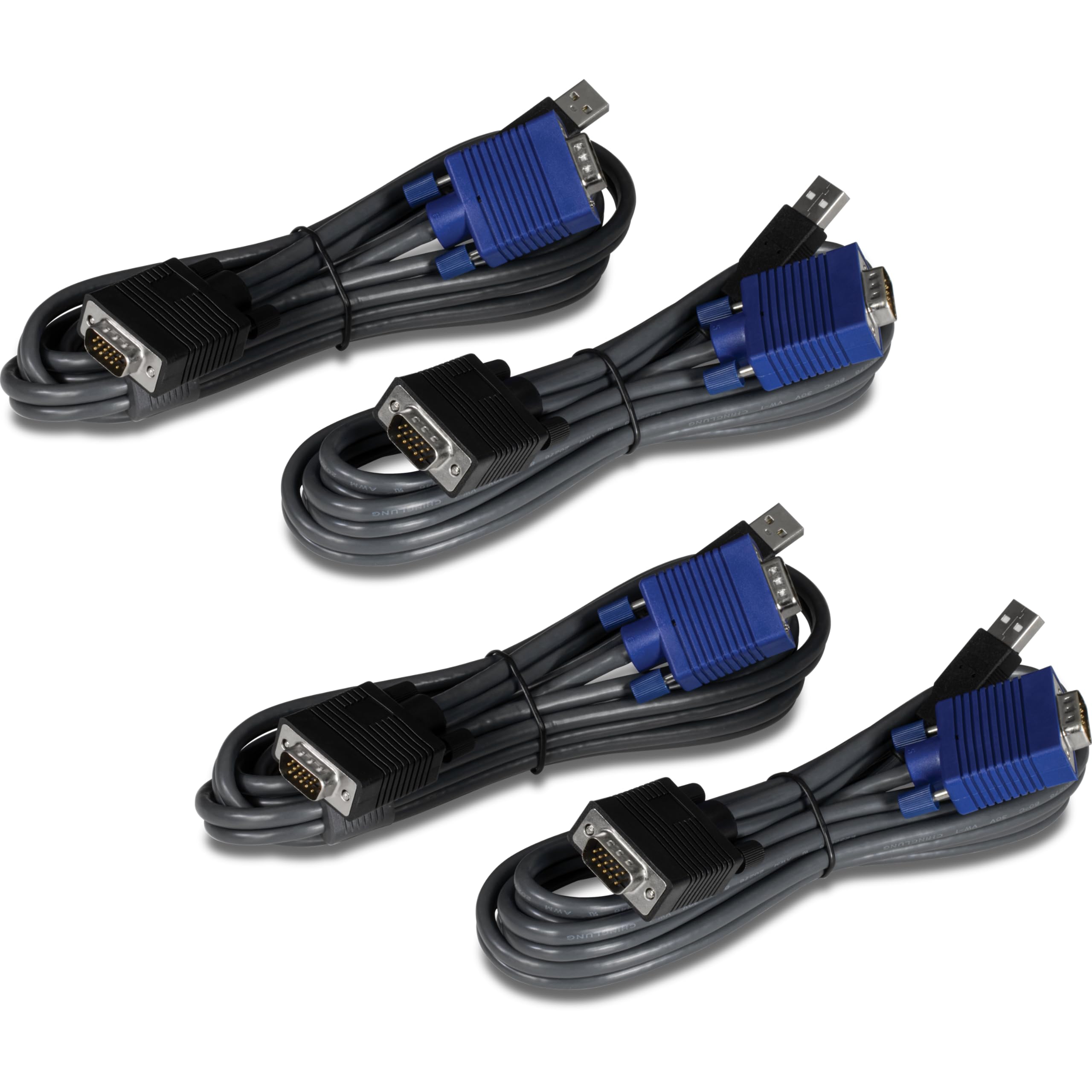 TRENDnet, TK-407K, Kit de conmutador KVM USB de 4 puertos, conexiones VGA y USB, resolución de 2048 x 1536, cableado incluido