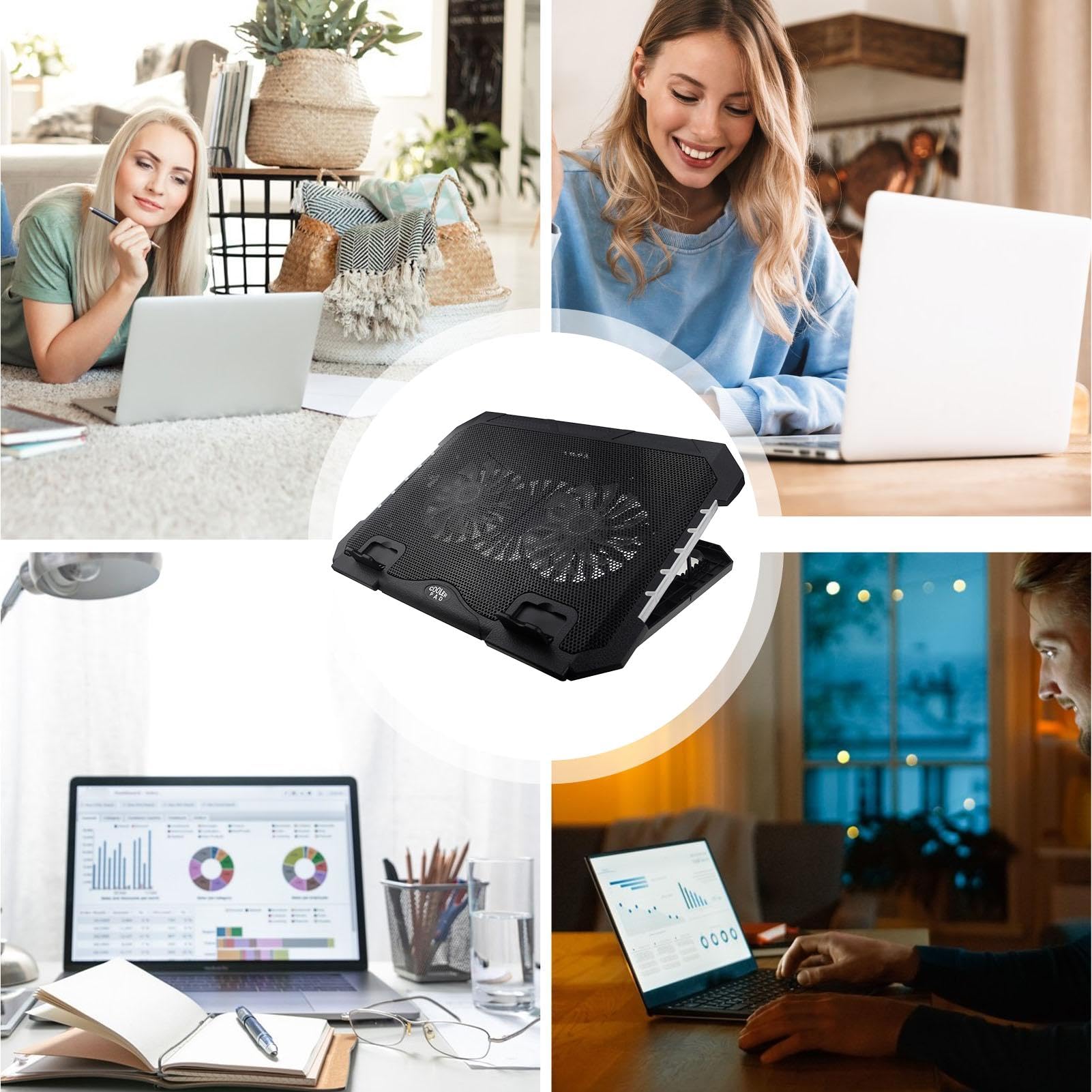 Podkładka chłodząca do laptopa, regulowana podkładka wentylatora do