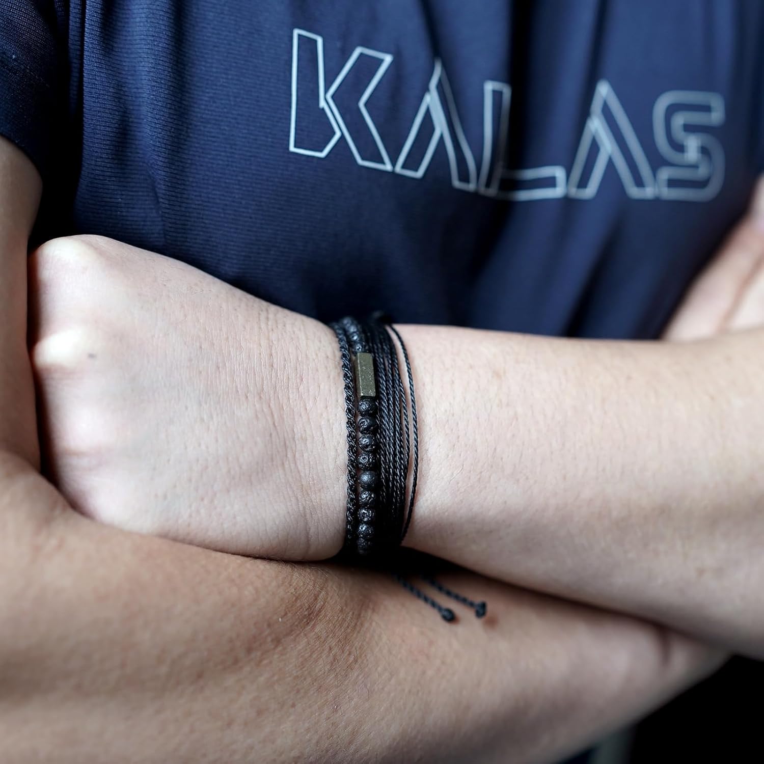 Handmade Natural Gemstone Beaded Healing Bracelet for Men, Adjustable Waterproof Rope String Bracelet with Pyrite Lucky Brick, Birthday Gifts for Him - Image 4