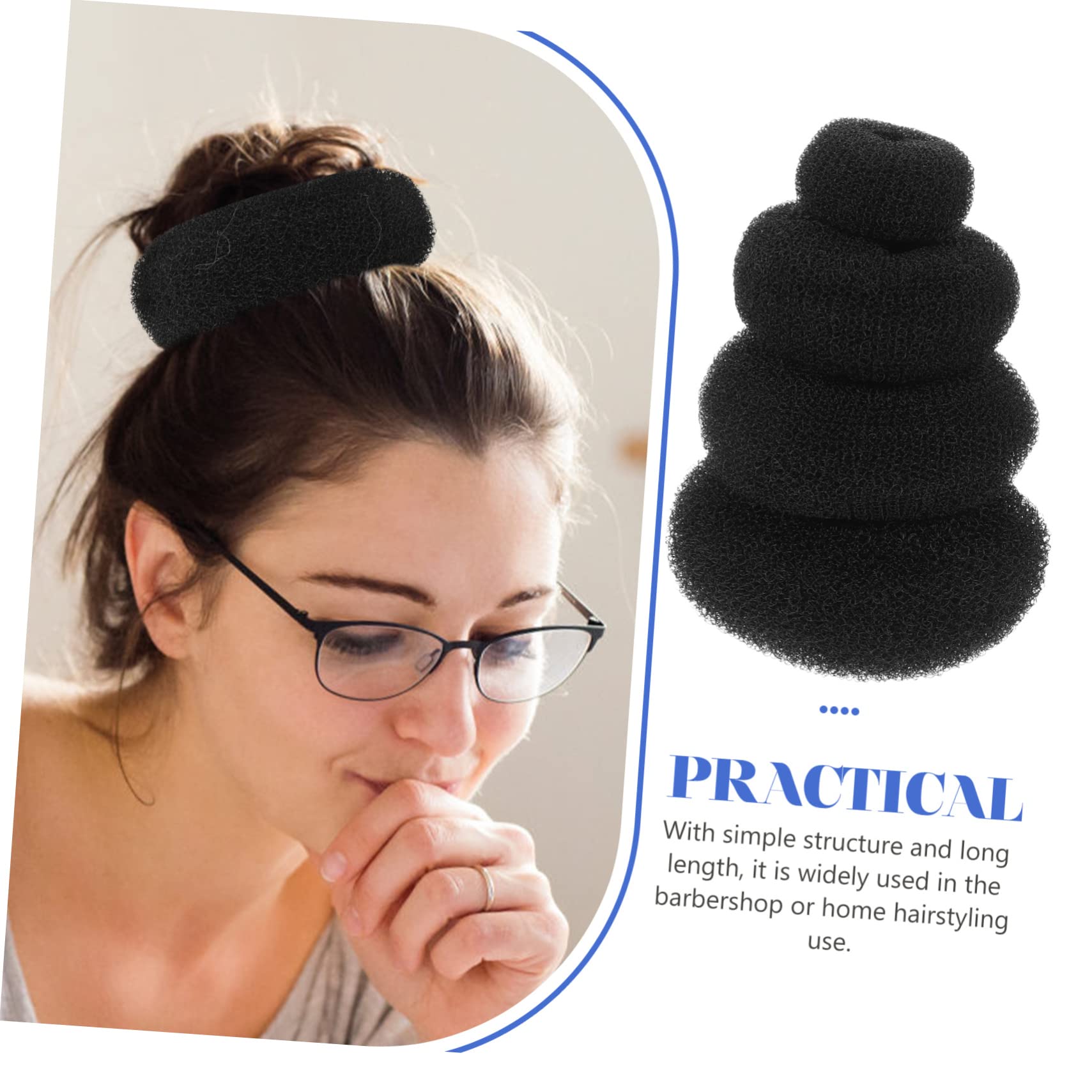 FRCOLOR Piezas plancha de pelo de donut herramienta de peinado femenino moldeador de moño de pelo reutilizable enchufes ferramentas moldeador de moño de pelo pequeño suministro femenino