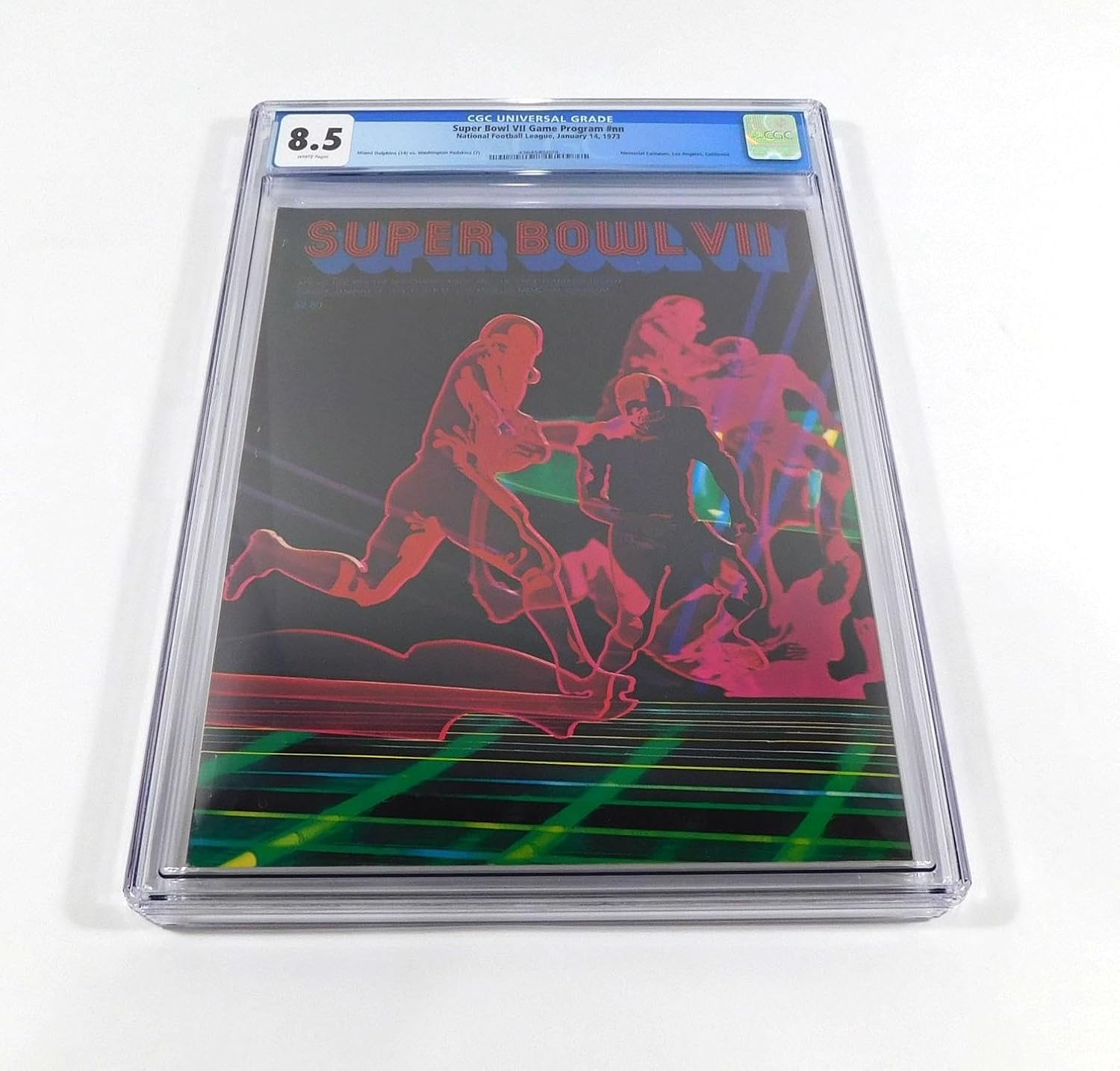 1973 Super Bowl VII 7 Football Program Miami (17-0) v Washington 1-14-73 CGC 8.5 - College Programs