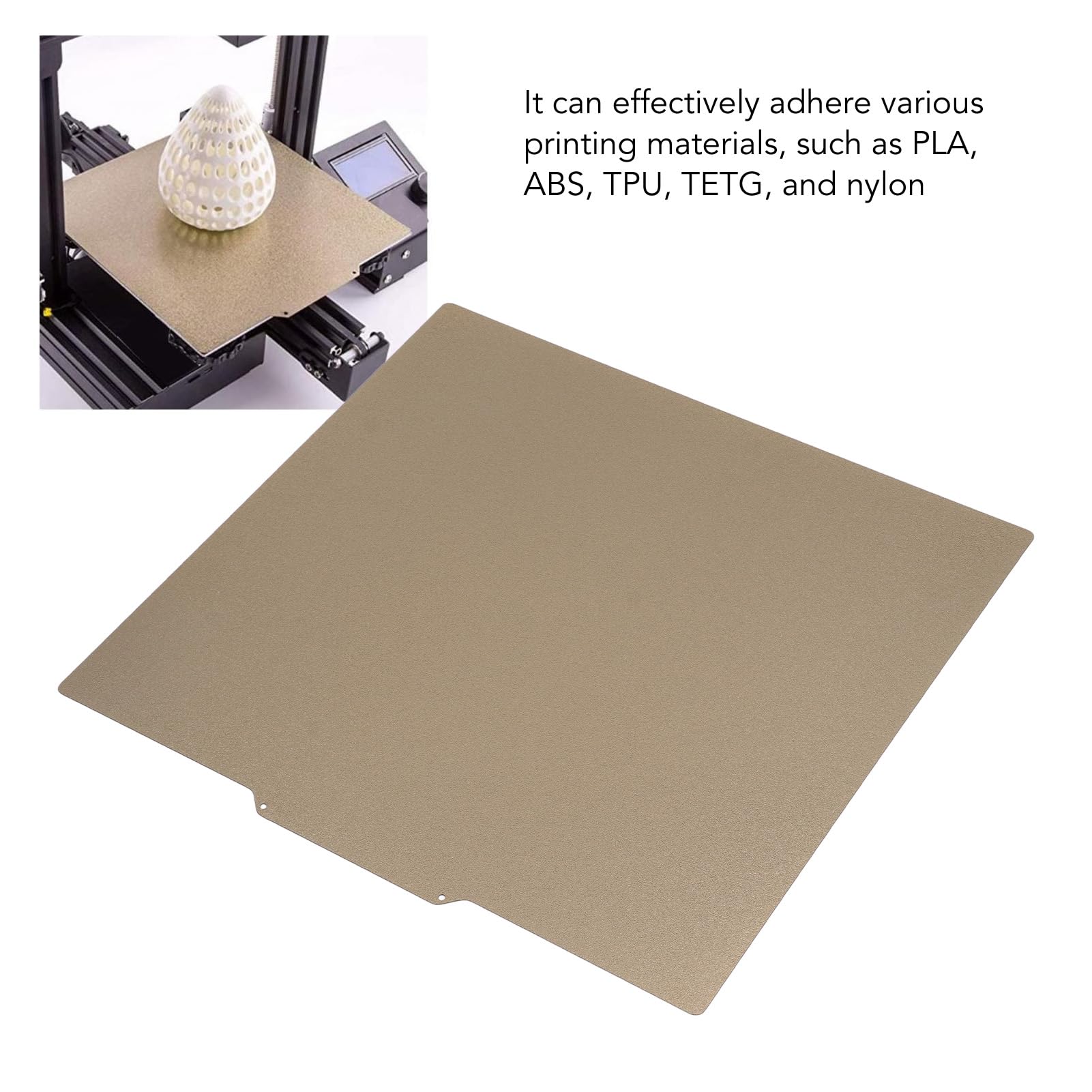 PEI-Blatt, PEI-beschichtete 3D-Drucker-Bauplatte, Magnetisches Flexibles Heizbett, Starke Haftung, Stahlmaterial, Basteln, Modellieren, Heimwerken, 340 X 360 Mm, Magnetische