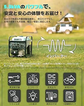 インバーター発電機 定格出力4.8kVA 小型発電機 高性能 ガソリン発電機 zhhdk_0.jpg