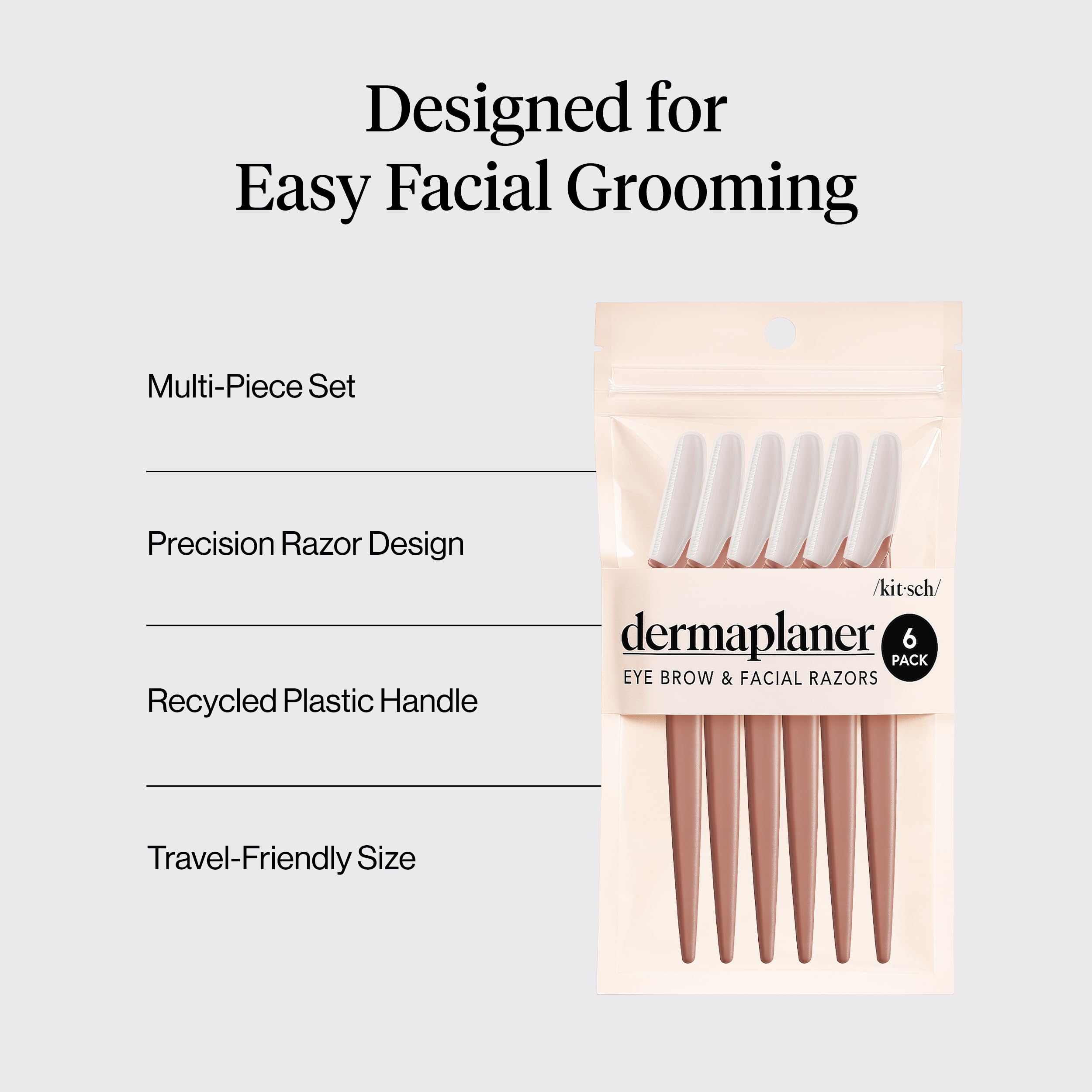 Kitsch Dermaplane Razor for Women Face – Terracotta, 6 pcs view 3