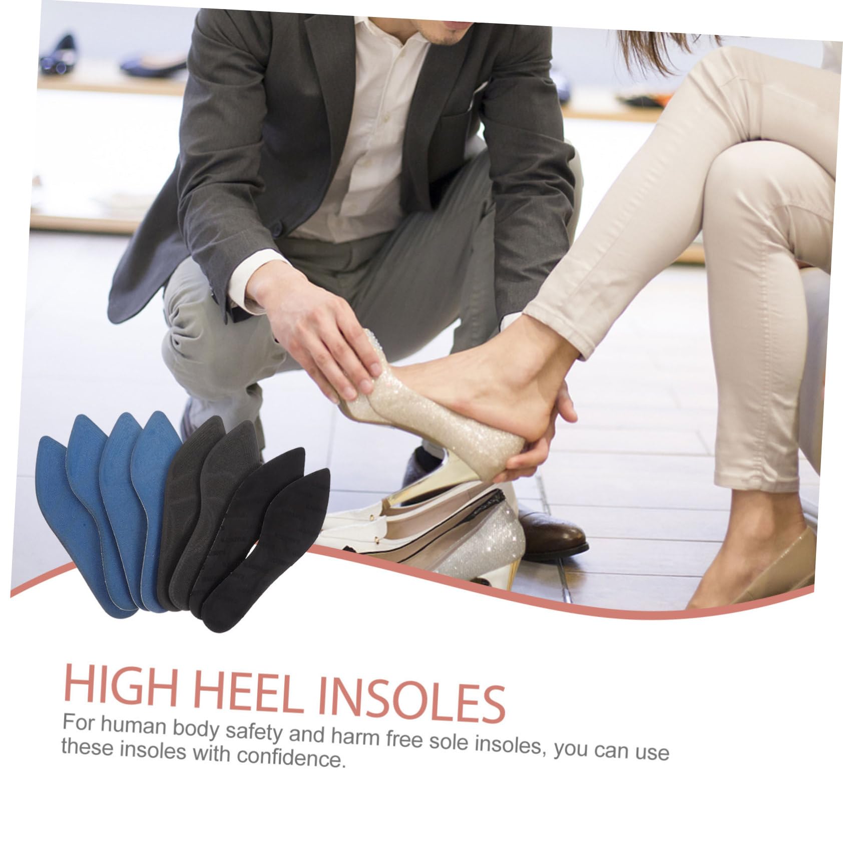 SOLUSTRE 12paare Atmungsaktive Schuhpolster Für Damen Hochwertige Ferseneinlagen Dämpfende Sohle Für Hohe Absätze Schmerzlinderung Bei Fußbeschwerden Designs Schwarz Mit Punkten Mit