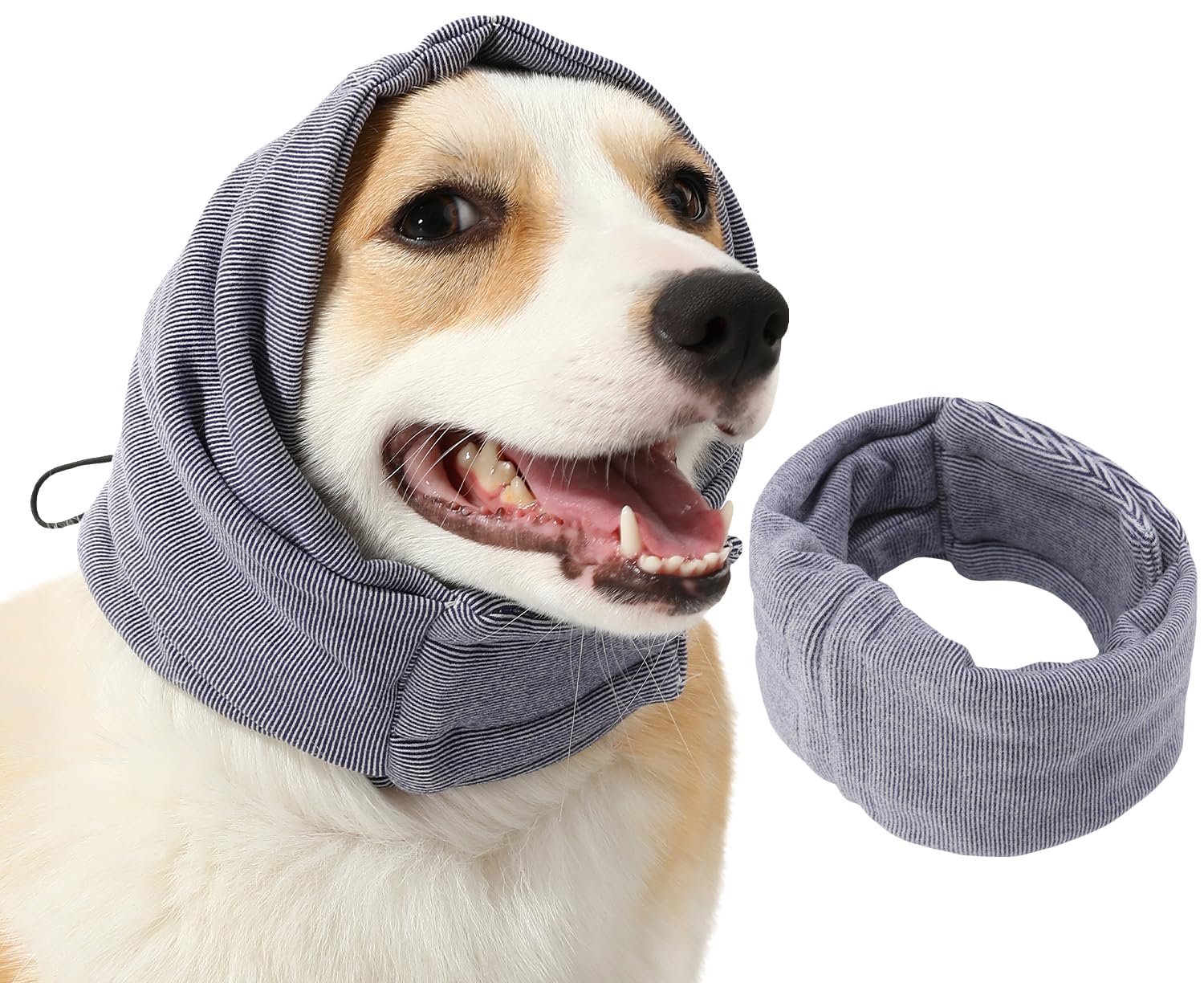 Dog Ear Muffs Noise Protection &amp; Anxiety Relief - Comfortable &amp; Versatile Ear Covers for Dogs - Grey, M-Head Circle(13.7"18.9"), Cotton/Polyester/Spandex