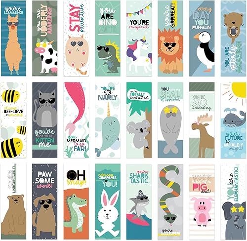 Miniatura 7 de Marcapáginas de agradecimiento moderno, juego de 24 marcapáginas motivacionales edificantes a granel, 2 x 6 pulgadas, papel brillante inspirador de