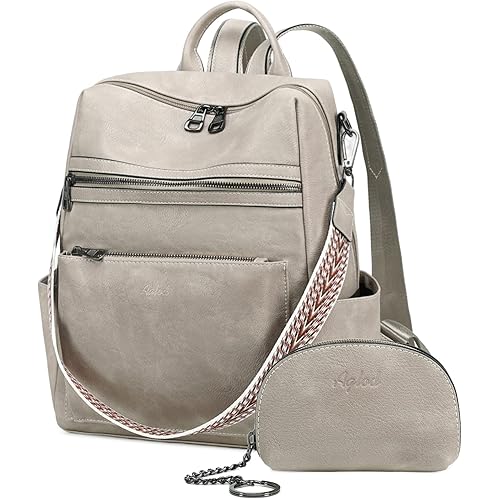 AGLOD Leather Backpack Purse for Women Designer Ladies Shoulder Bag Fashion Faux Work Travel Handbags