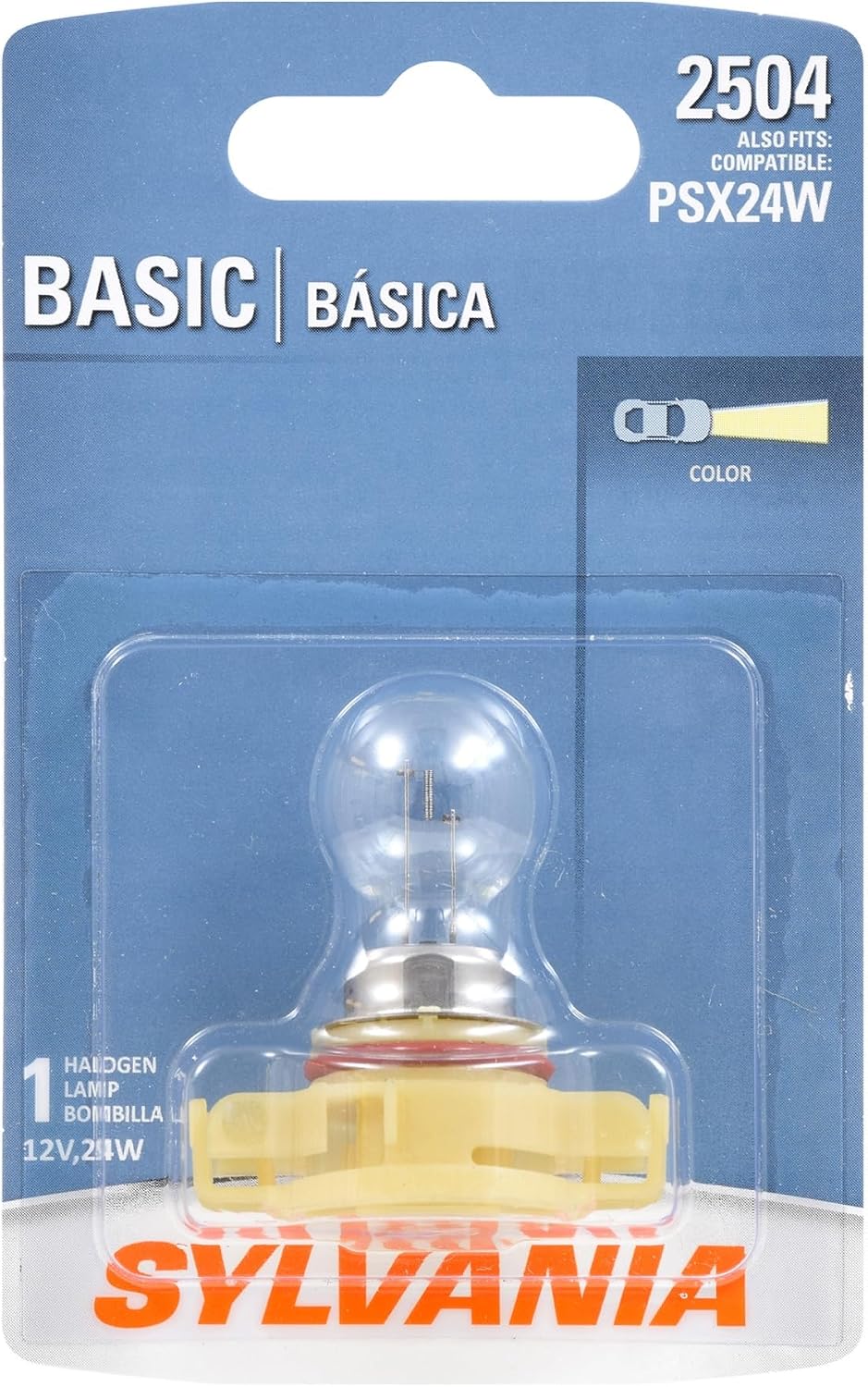 SYLVANIA 2504 Basic Halogen Fog Light Bulb, Daytime Running Light, 1 Bulb