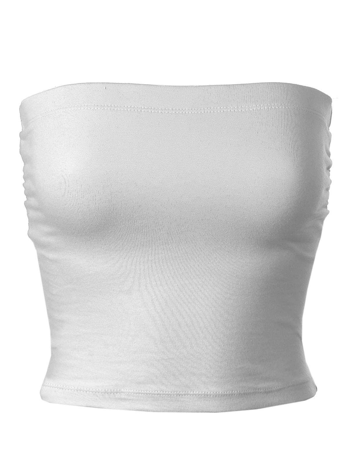 MixMatchyWomen's Causal Strapless Double Layered Basic Sexy Tube Top - Pack