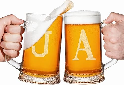 Miniatura 6 de Taza de cerveza de vidrio grabada personalizada de 16 onzas, regalos de cerveza, día del padre, taza personalizada, regalo de cumpleaños, él, papá,