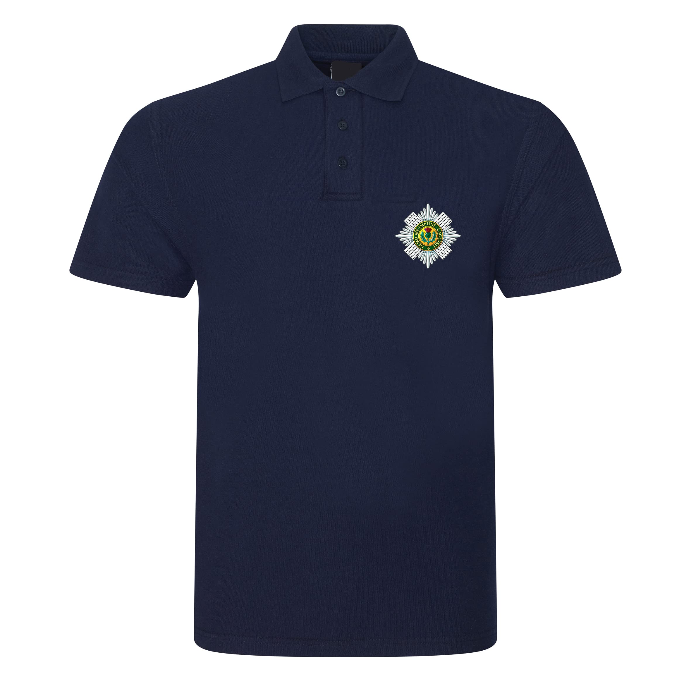 Scots Guards Insignia Mens Embroidered Polo Shirt British Army Military Embroidery (as8, Alpha, xx_l, Regular, Regular, Navy)