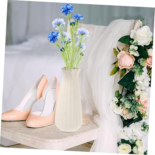 Miniatura 5 de ARTIBETTER 8 piezas de flores de imitación de aciano azul de seda con tallos de tacto real falsos decoración de boda ramo artificial azul flores