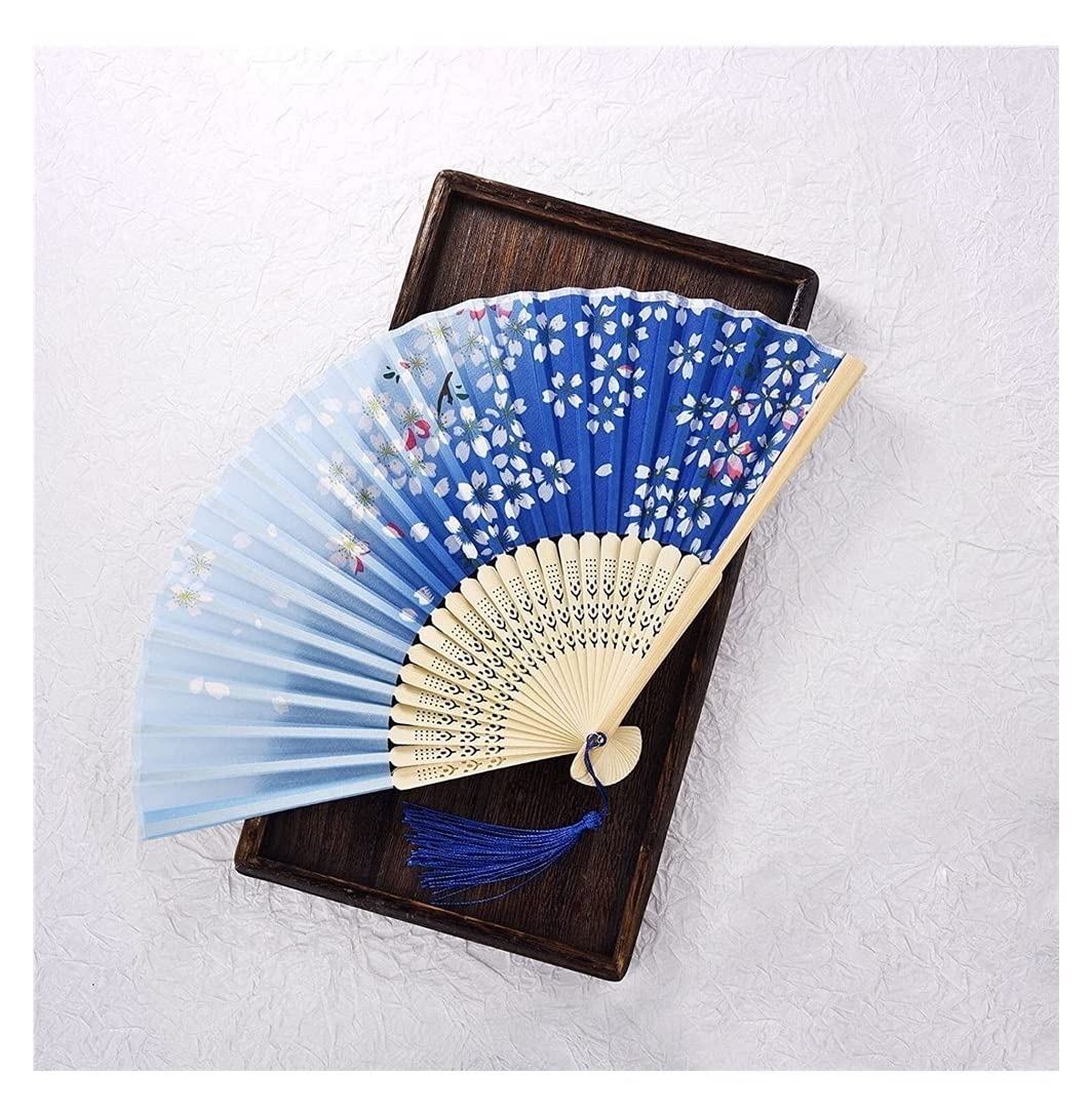 Display Fans Retro Chinese Japanese Bamboo Folding Fan Dance Hand Home Decoration Ornaments Hand Held(Q)