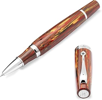 Montegrappa Mia ISMIARI6 Stainless Steel Rollerball Pen with Montegrappite Resin in Flaming Heart Colour Length 14 cm