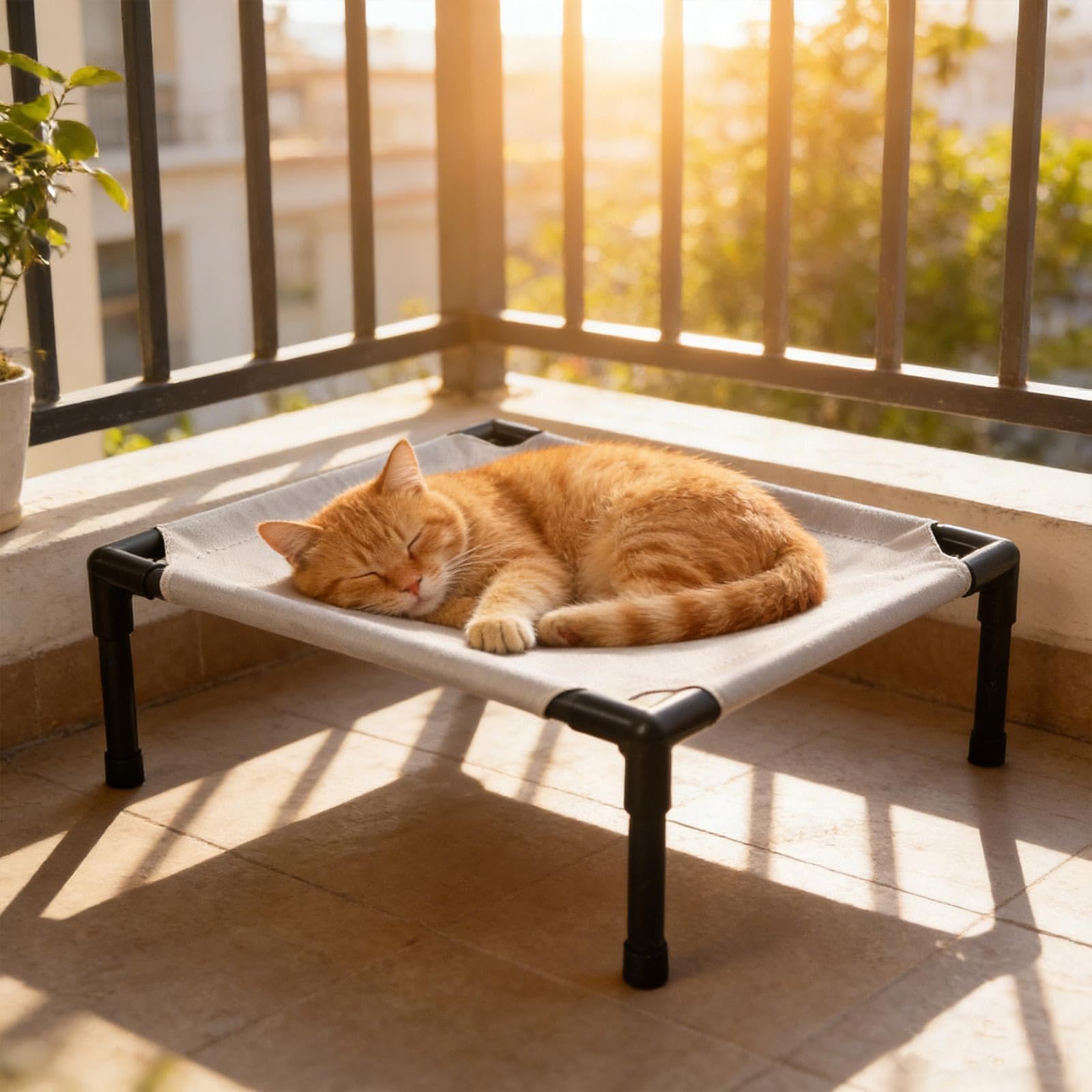Cama Elevada para Mascotas con Base Elevada Tejido Transpirable Diseño Portátil Y Fácil de Limpiar Recomendada para El de Gatos Y Perros