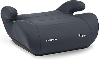 KikkaBoo Alzador Coche Niño i-UP, i-Size, 125-150 cm, Silla Coche Grupo 3, de 7 a 12 años, de 22 a 36 kg, Elevador Coche, Fácil Instalación con Cinturón, Gris