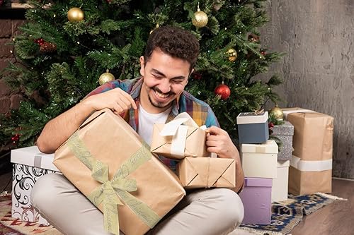 Miniatura 9 de 2 rollos de cintas de tela de Navidad para decoración de Navidad, 10 yardas, color rojo y marrón, cintas tejidas de arpillera para fiestas de