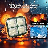 Vista 8 de Solar Portable Rechargeable Work Light,16500mAh 120W Magnetic Flood Battery Work Light 10000LM Outedoor LED Camping Lights IP66 Waterproof for Job