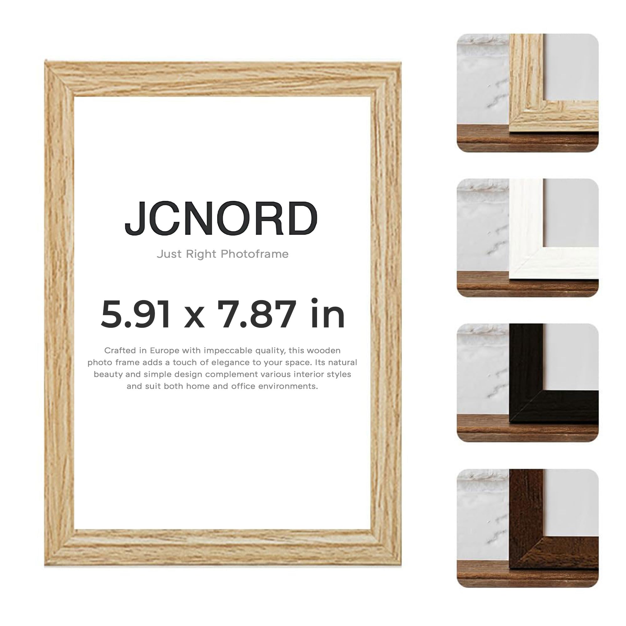 Jcnord Oak Mdf Colored Wooden Picture Frame 6X8 Inches (15X20 Cm) With Shatterproof Acrylic Glass | Modern Photo Frame For Walls And Tables