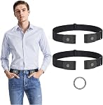 Pas de ceinture d'équerre sans ceinture de spectacle pour les hommes 1.38 Ceinture élastique invisible large pouces pour pantalons Jeans par WHIPPY
