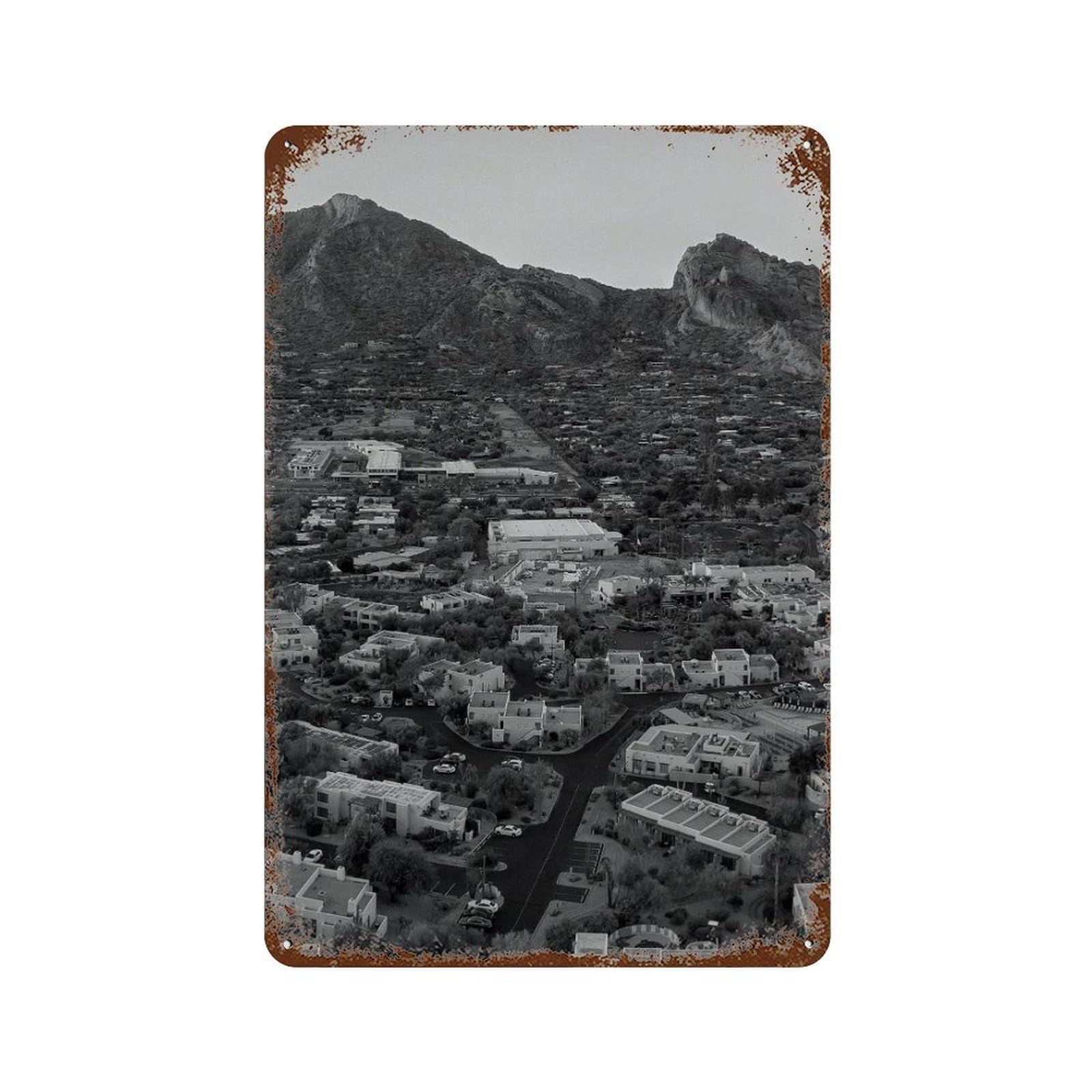 xiaoxiaoshen Black And White Scottsdale Photo Decor (2) Wall Decor Art Metal Tin Poster Modern Home Decor Art Home Bar Shop Decorations Vintage Sign 30x20cm