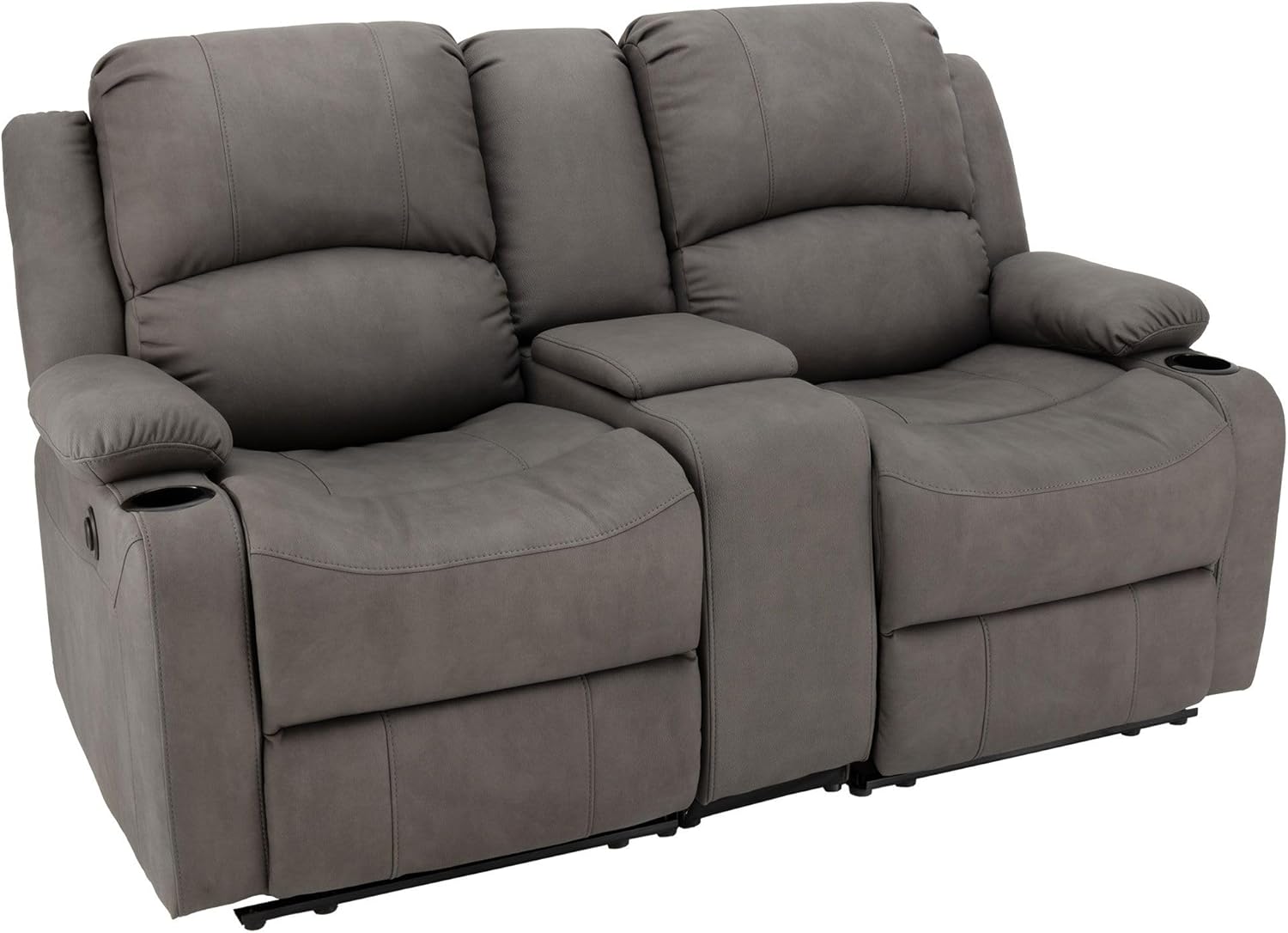 Camper Comfort 65"" Powered Wall Hugger Reclining RV Theater Seats | Double Recliner RV Sofa & Console | RV Couch | Wall Hugger Recliner | RV Theater Seating | RV Furniture (Slate), CC-PMOD65