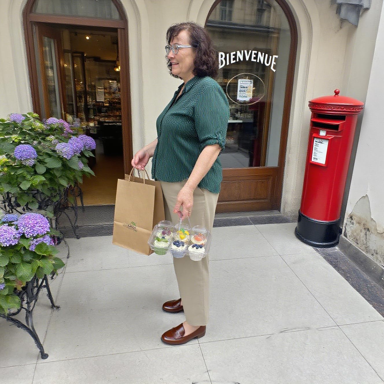 50 Pack of 6 count cupcake containers， 6-Chamber Handheld Transparent Muffin Container, Disposable Plastic Cupcake Container With Lid, Cake Rack