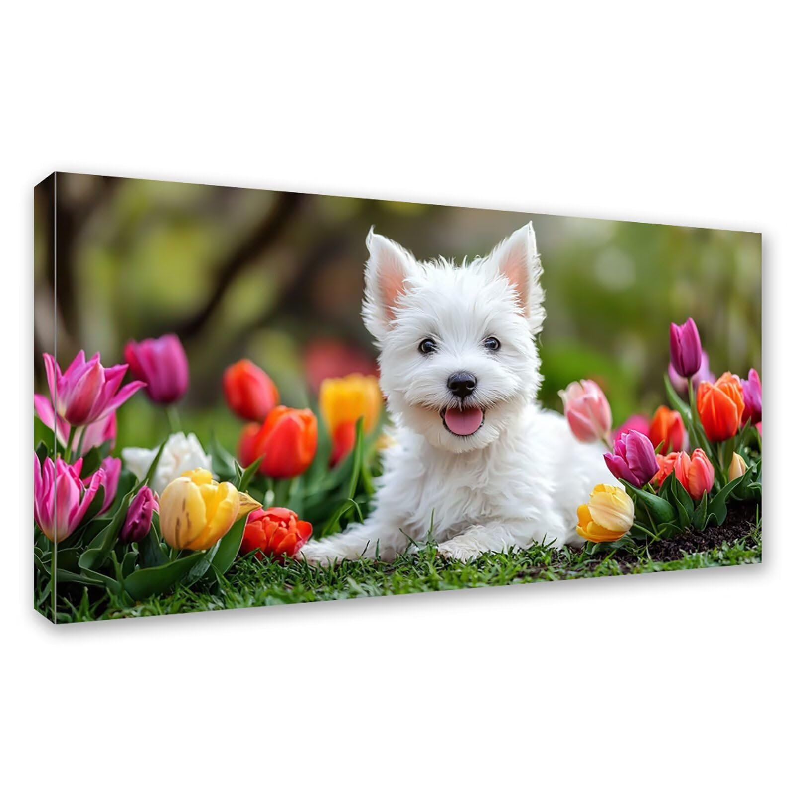 Diamond Painting Adultos Perro Pintura Diamante, Flor Diamond Painting 5D Completo, DIY Cuadrado Cristal Bordado Punto de Cruz Cuadros de Diamantes para Decoracion Hogar, Regalo Mujer 160x80cm 0J-414
