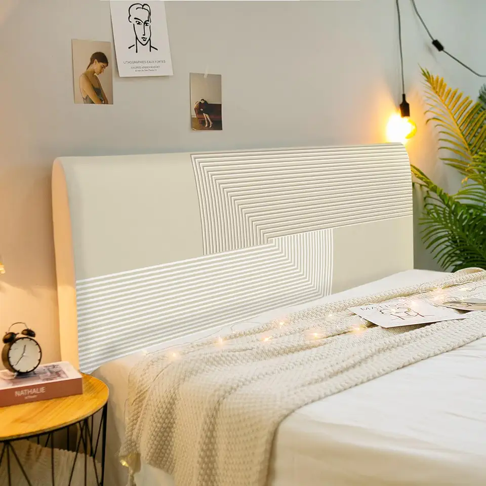 Capa para cabeceira de cama, linha de tecido grosso, cor sólida, à prova de poeira, protetor de cabeceira lavável antisujidade de 1 a 2,2 m para cama king size de casal solteiro
