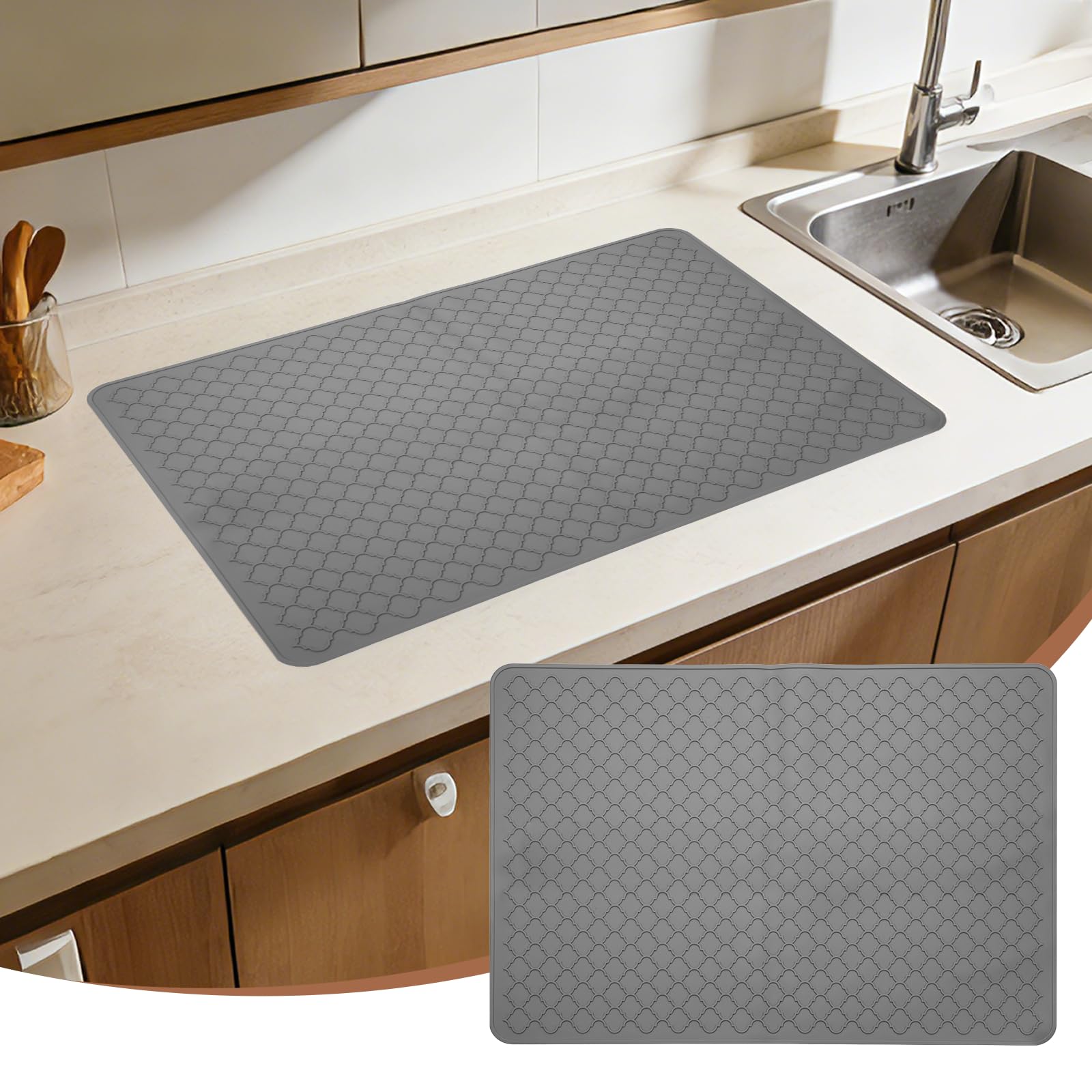 Tapis de cuisson en silicone PATIKIL pour agrandir le plan de travail de la cuisine grise