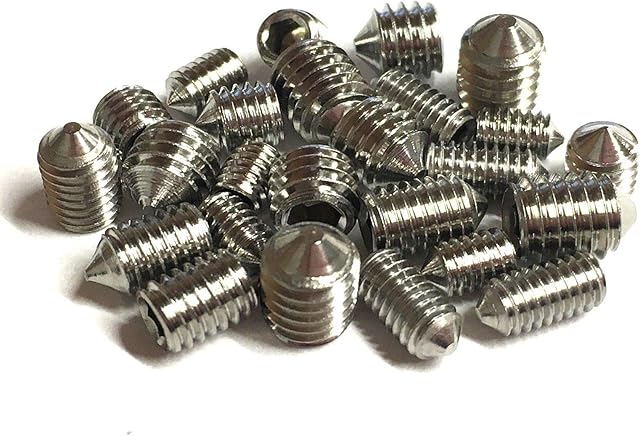 Cone Point Grub Screws Mixed (16 Pack) 5mm Length, Various Metric Threads, M3, M4, M5 & M6. A2 Grade Stainless Steel Hex / Allen Key Socket Cone Point Grub Screw / Set Screws. See Product Description for Full List