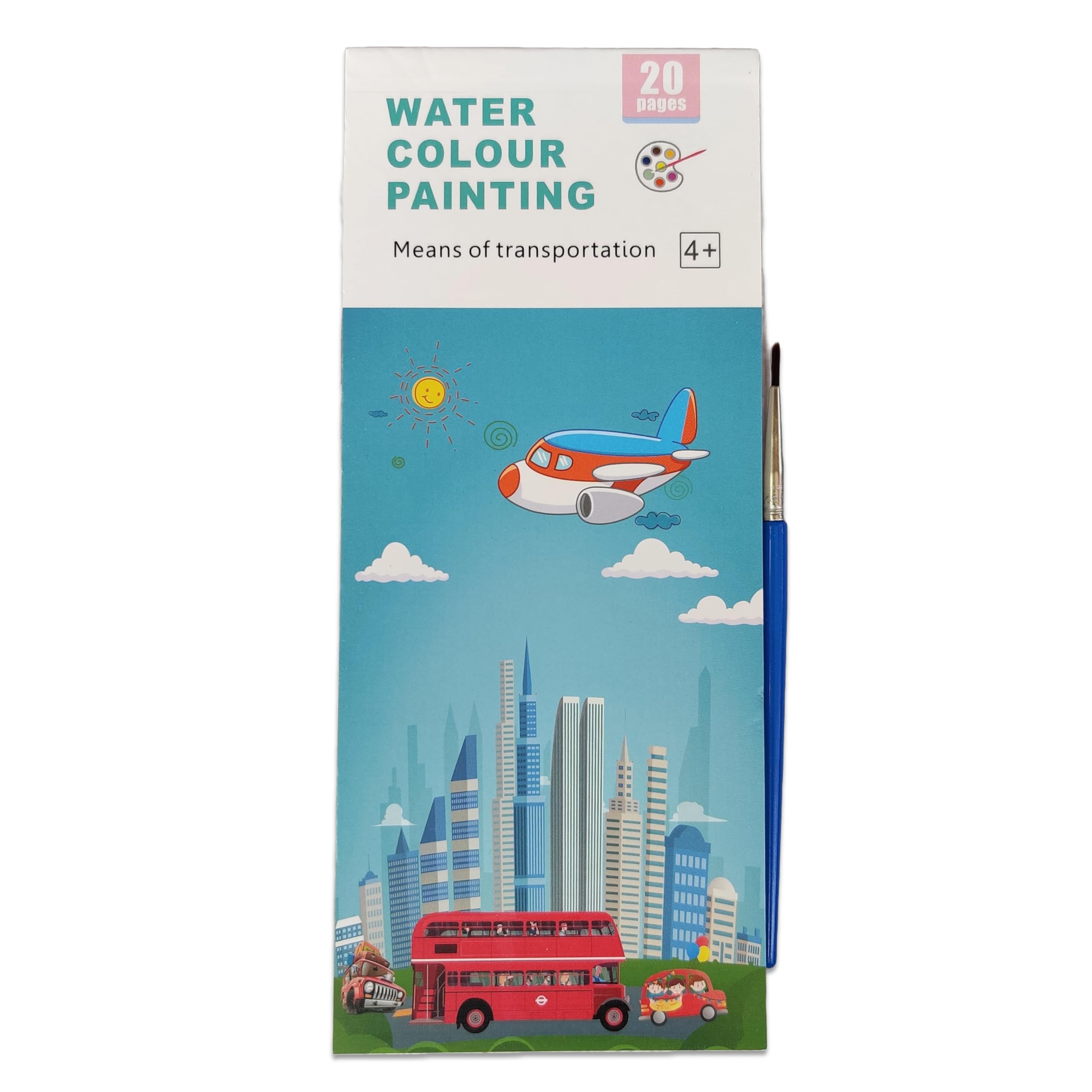 KIDS KINDLY Watercolour Painting Notebook for Kids 20 Pages & 1 Paint Brush – Vehicles/Transport Theme, Bookmark Colouring Set, Drawing Activity Kit, Birthday Return Gifts for Boys & Girls, 4+ Years (B0CL34SBBT) Amazon Price History, Amazon Price Tracker