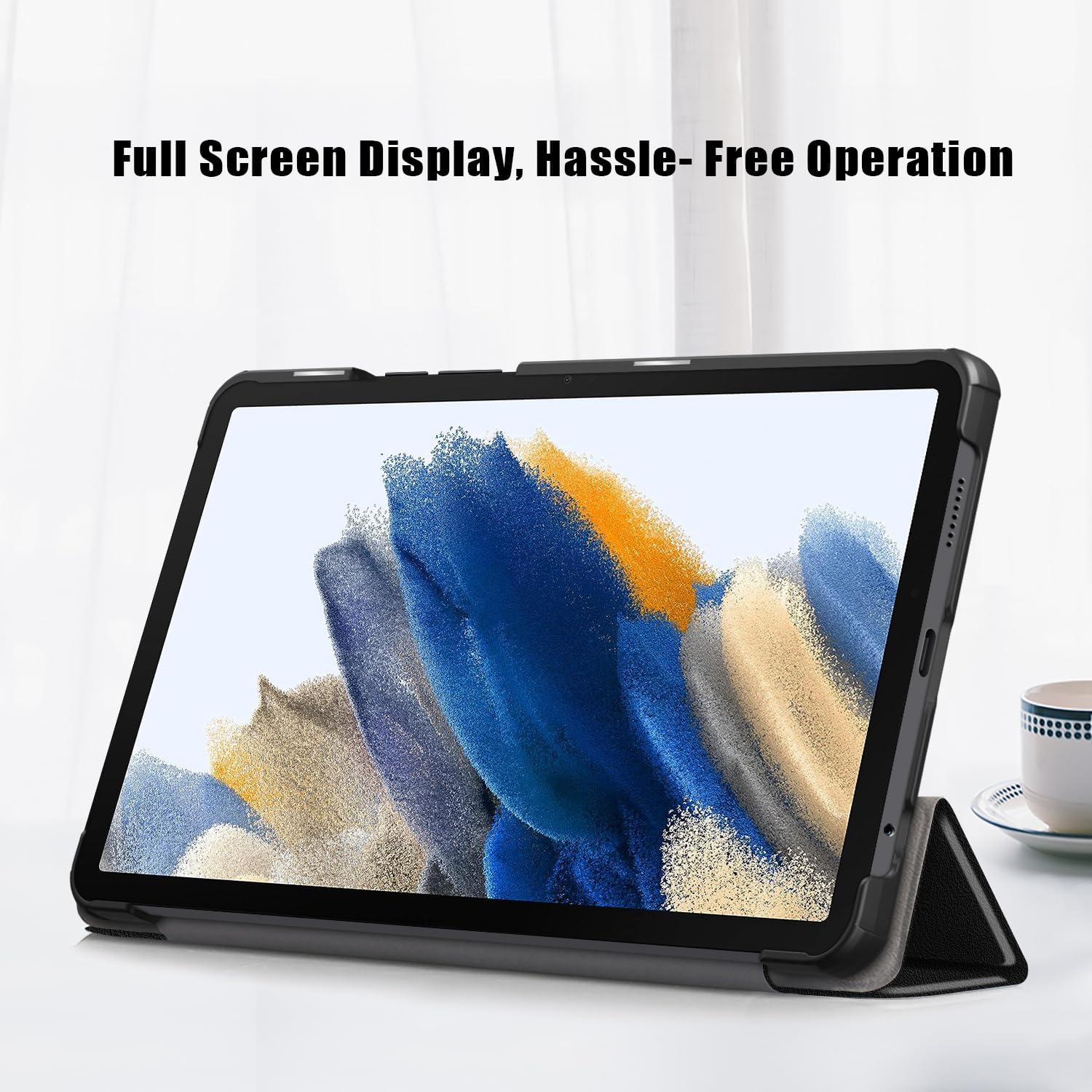 USTIYA Capa para Samsung Galaxy Tab A9 X115 8,7 polegadas capa protetora mesa leve suporte (preta)
